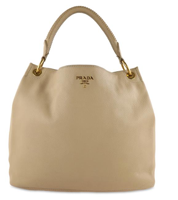 Prada Vitello Daino Beige Leather Tote