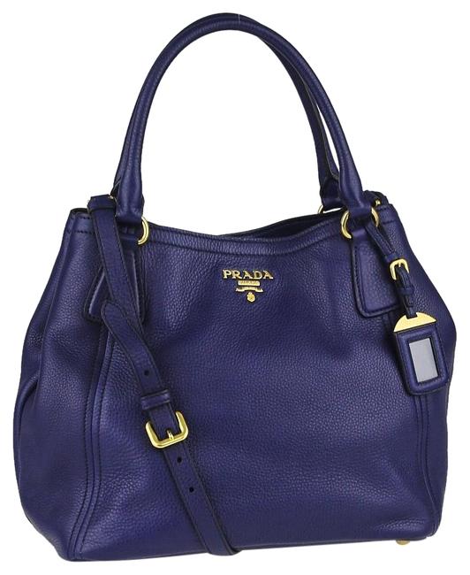 Prada Vitello Daino Bn2534 Inchiostro Leather Tote