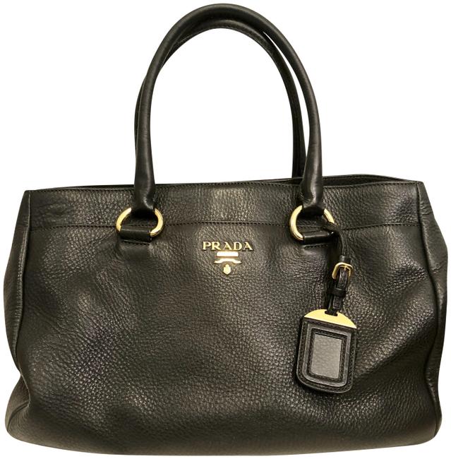 Prada Crossbody Vitello Daino Bag Br4393 BlackNero Leather Tote