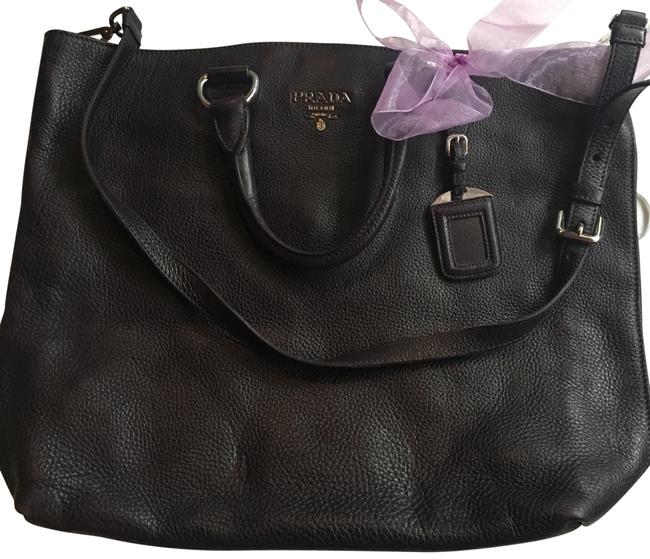 Prada Vitello Daino Purple Calfskin Leather Tote
