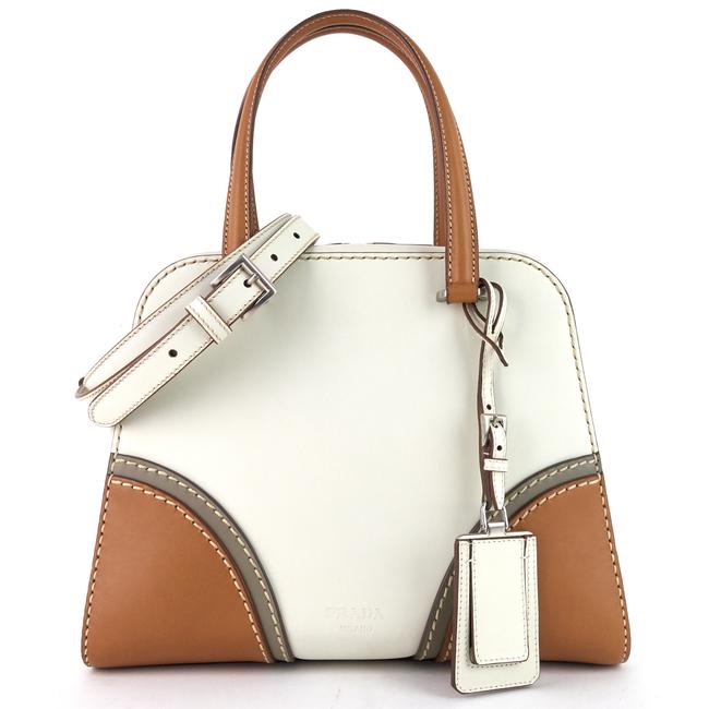 Prada Vitello Daino Satchel White Leather Tote
