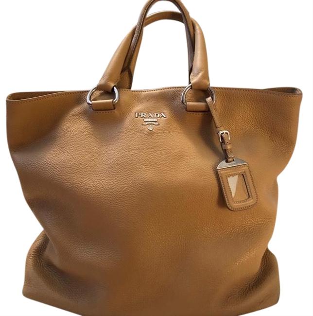 Prada Vitello Daino Tan Lambskin Leather Tote