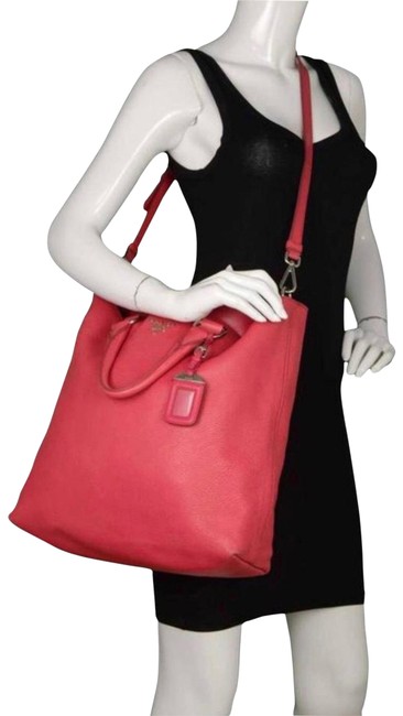 Prada Vitello Diano Pink Red Leather Tote
