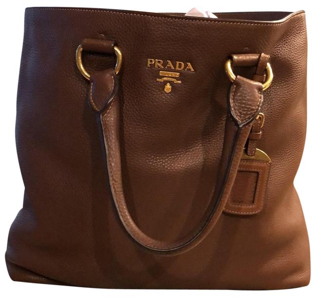 Prada Vitello Phoenix Brown Or Tan Leather Tote