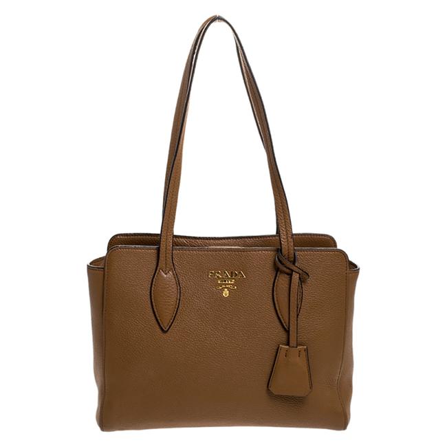 Prada Vitello Tan Leather Tote