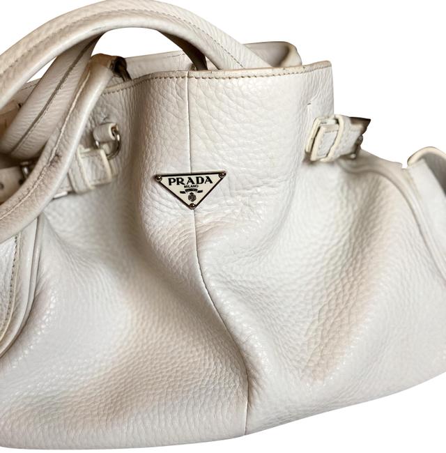 Prada White Leather Tote