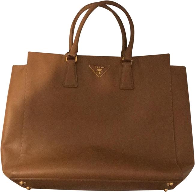 Prada With Strap Included. Looks Like New. Beige Leather Tote