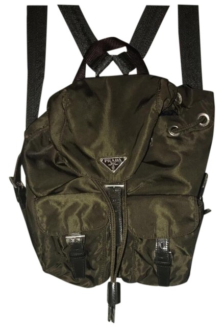Prada Adjustable Army Green Nylon Backpack