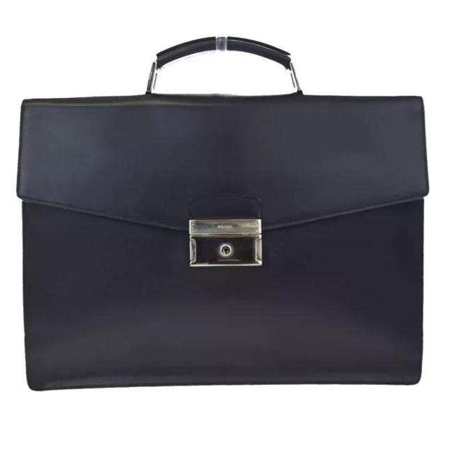 Prada Attache Case Black Saffiano Leather Laptop Bag