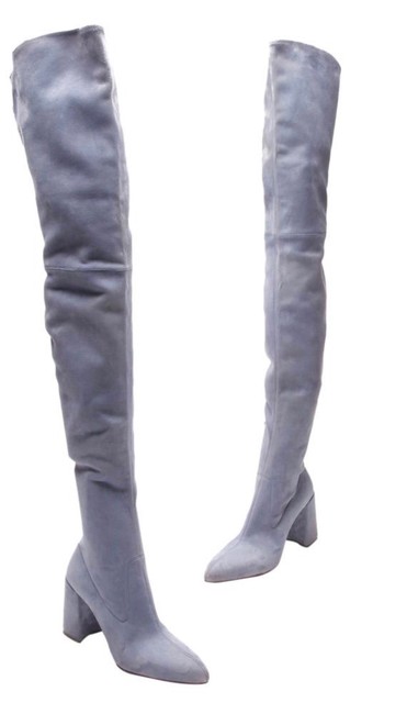 Prada Baby Blue Over The Knee BootsBooties