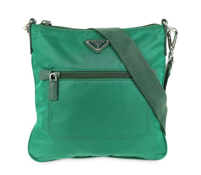 Prada Bandoliera Green Canvas Messenger Bag