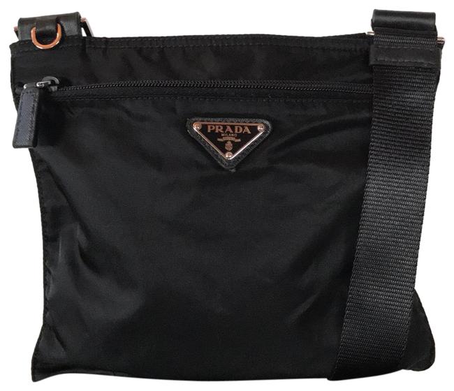 Prada Crossbody Bandoliera Vela Black Messenger Bag