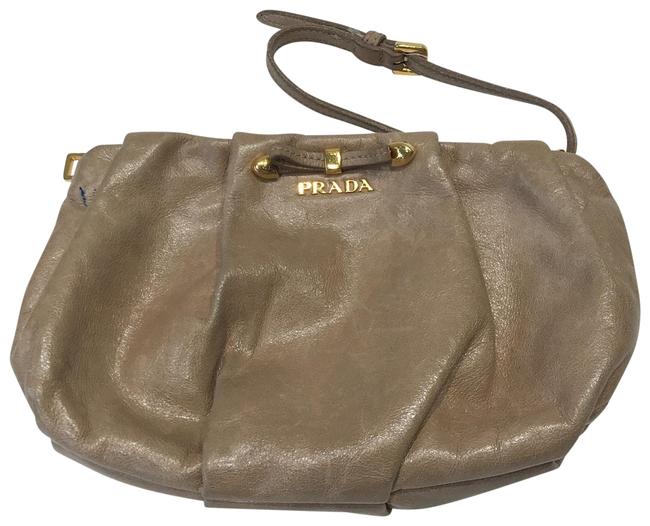 Prada Beige Leather Wristlet