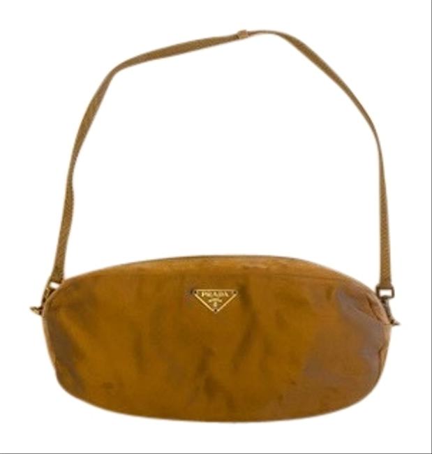 Prada Belt Bag Vintage 90s Tan Gold Satin Baguette