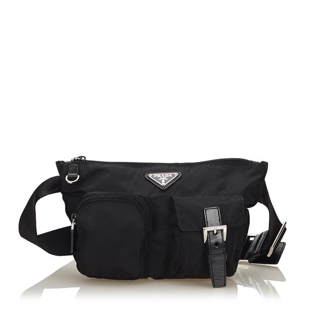 Prada Belt Bag Black Fabric X Nylon X Leather X Others Baguette