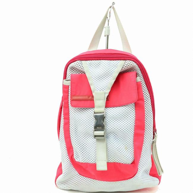 Prada Bicolor Sports 870310 Red Nylon Backpack