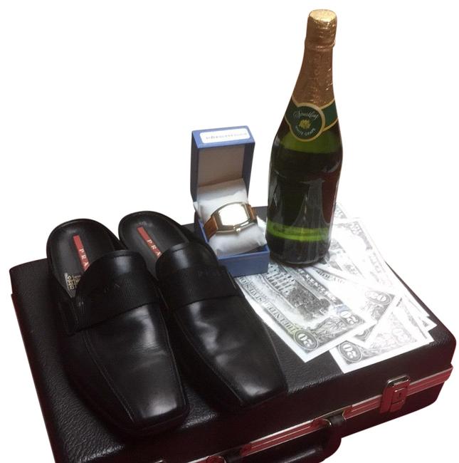 Prada BlackRed Slip On Flats Narrow 