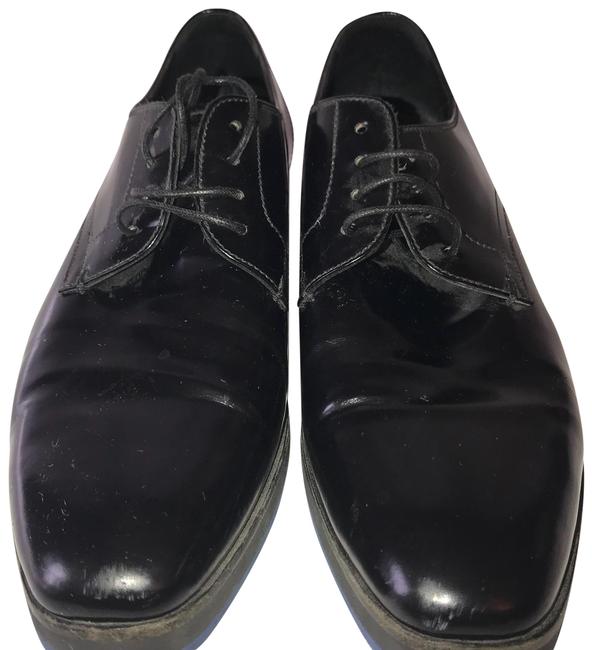 Prada Black Blue Trim Oxford Flats