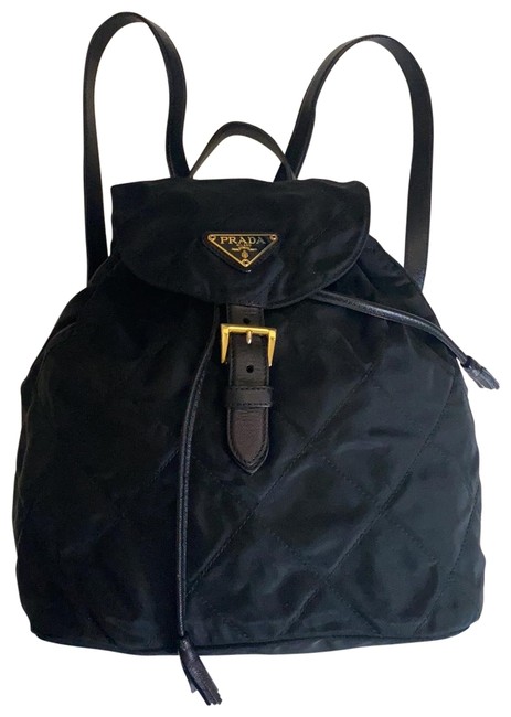 Prada Black Canvas and Leather Backpack