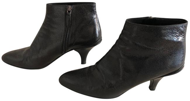 Prada Black Crackled Leather BootsBooties