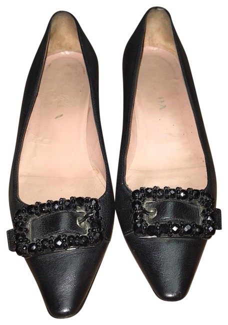 Prada Black Embellished Flats