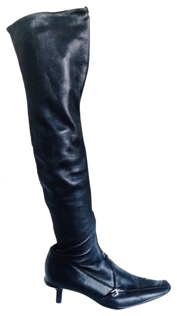 Prada Black Knee High Vintage BootsBooties Narrow 