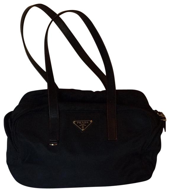 Prada Black Lambskin Leather Messenger Bag