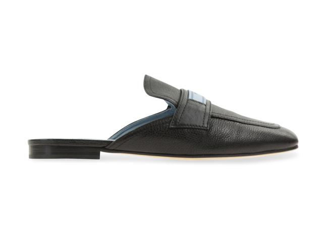 Prada Black Leather Slide Flats