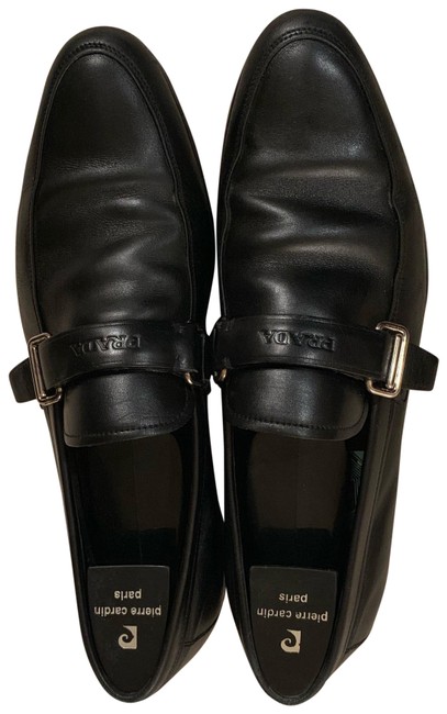 Prada Black Men Loafers with Buckle Flats