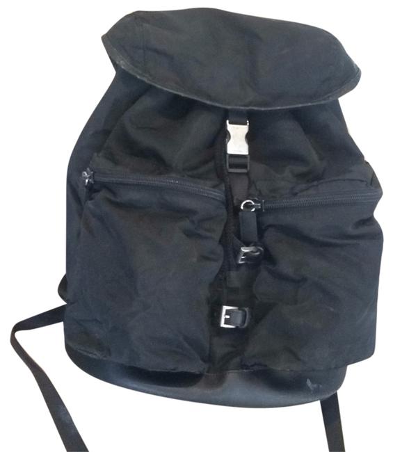 Prada Black Nylon and Leather Backpack