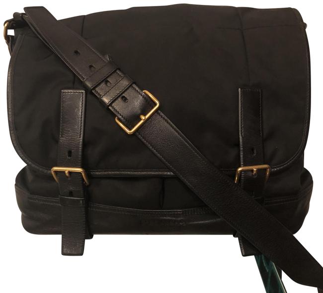 Prada Black Nylon and Leather Messenger Bag