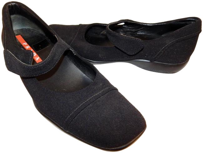 Prada Black Nylon Mary Jane Italy Flats