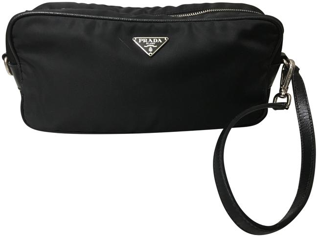 Prada Black NylonLeather Wristlet