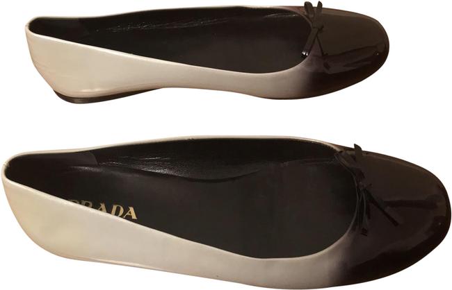 Prada Black Ombre Patent Ballet Flats