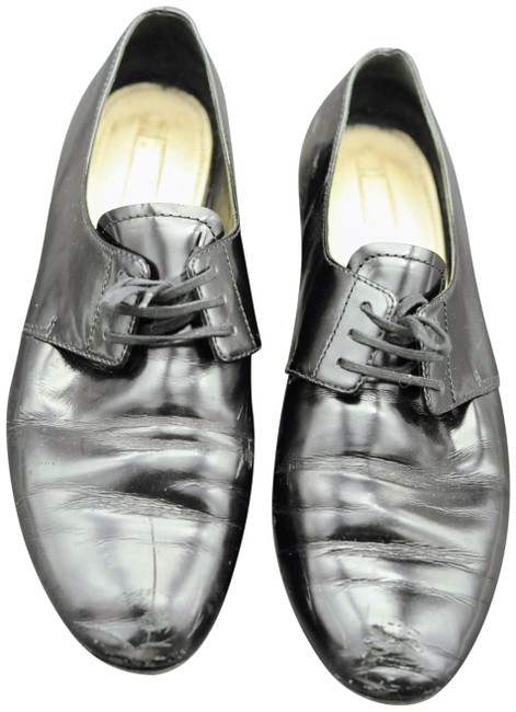 Prada Black Oxfords Flats Narrow 