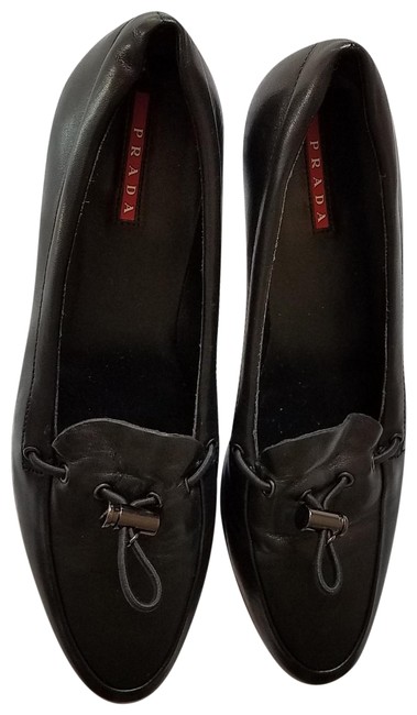 Prada Black Pointy Smart Flats