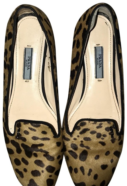 Prada Black Pony Hair Leopard Flats