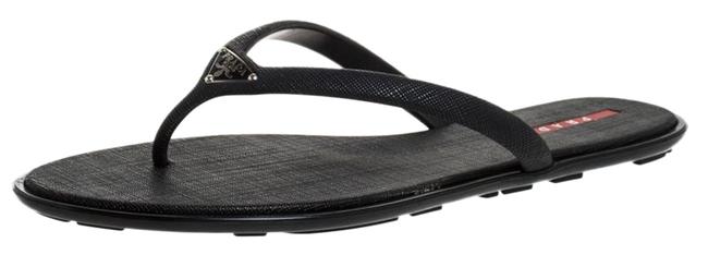 Prada Black Rubber Flats