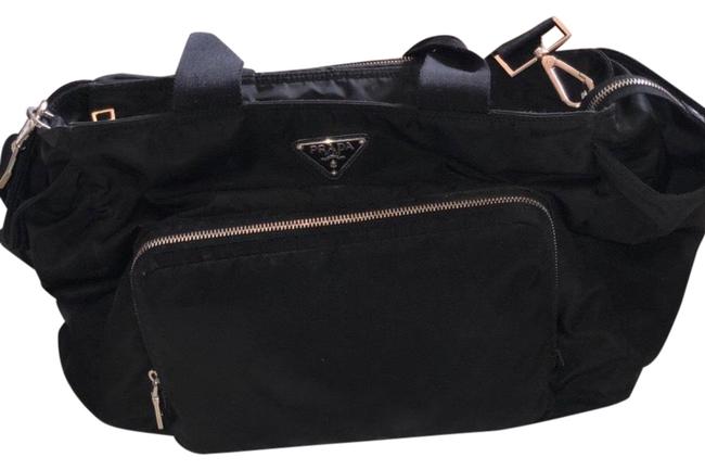 Prada Black Silver Hardware Nylon Diaper Bag