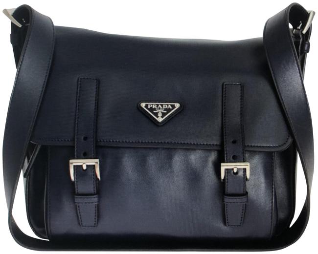 Prada Black Soft Leather Messenger Bag