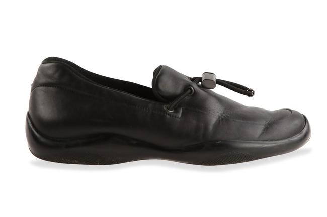 Prada Black Sport Leather Loafer Flats