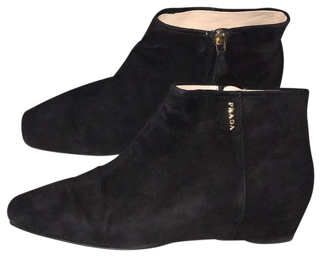 Prada Black Suede Nero Ankle 3tz004 BootsBooties