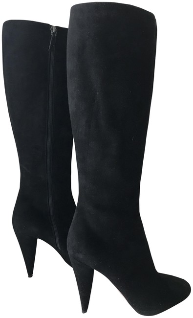 Prada Black Suede Tall BootsBooties