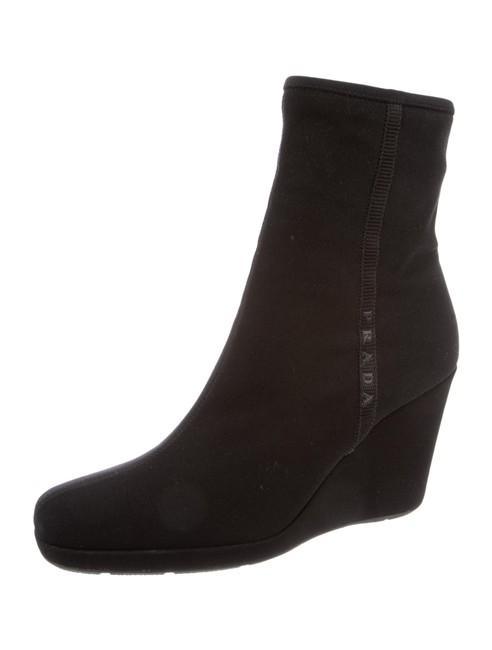 Prada Black Wedge BootsBooties