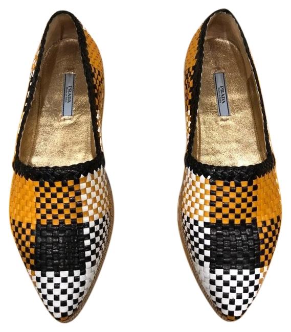 Prada Black Yellow White Calzature Donna Flats