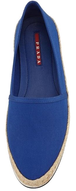 Prada Blue Gabardine Espadrilles Flats