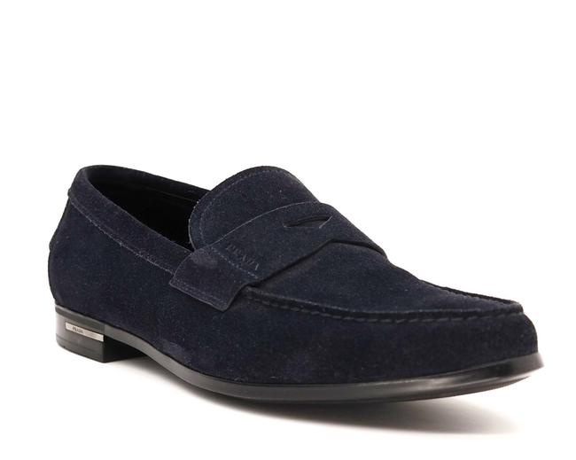 Prada Blue Mens Loafers Flats