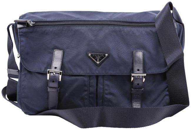 Prada Blue Nylon Messenger Bag