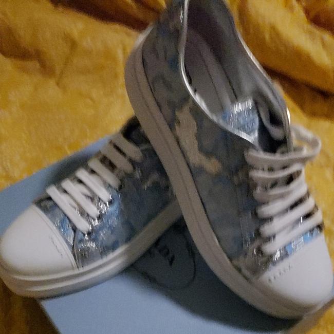 Prada Blue Silver 1e4001 Flats