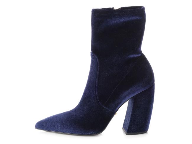 Prada Blue Velvet Ankle BootsBooties